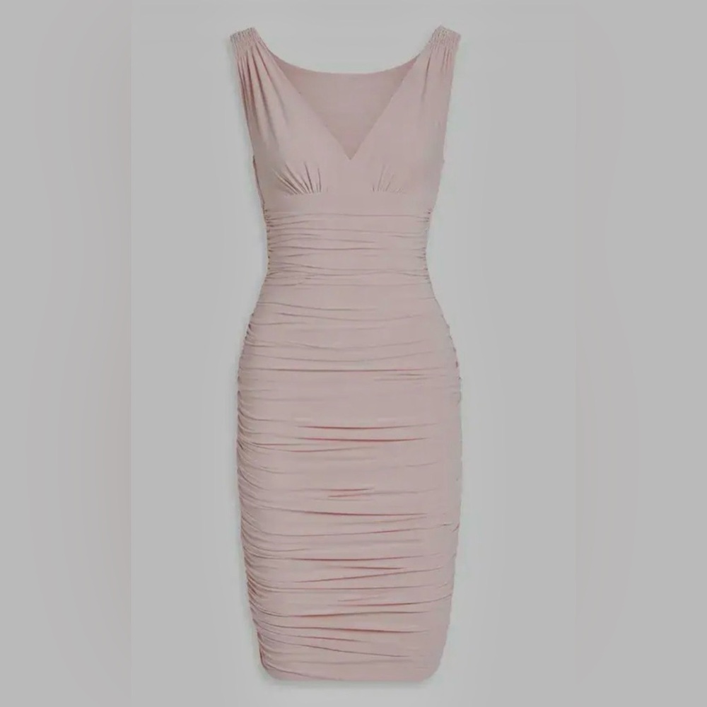 Norma Kamali Strapless Blush Dress